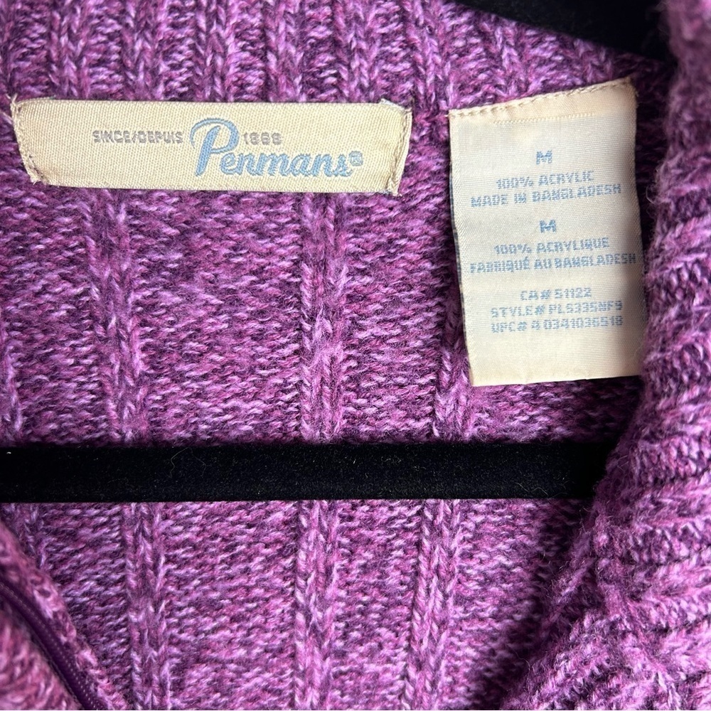 Penmans Vintage Pink Zip Up Knit Sweater Size Medium - Picture 5 of 12
